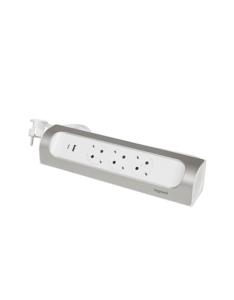 Εικόνα της Legrand SurgeArrest 3 Outlets 1m Cable Corner White/Silver 