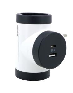 Εικόνα της Legrand SurgeArrest 2 Outlets  White/Black  Rotating